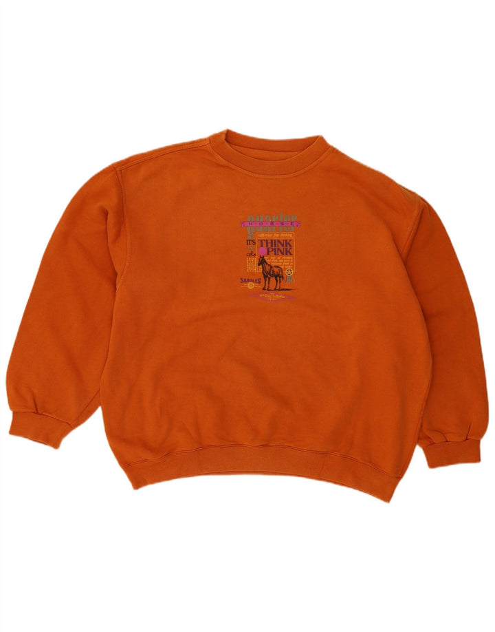 Suéter feminino com estampa gráfica grande Think Pink UK 16 grande laranja