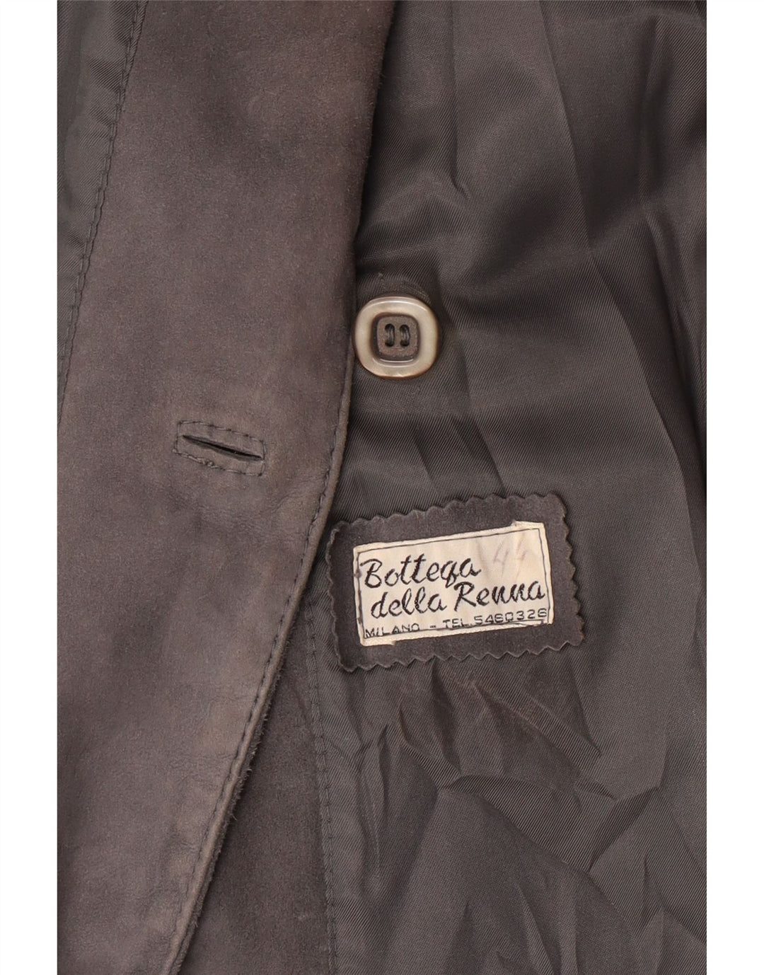 Jaqueta blazer feminina VINTAGE com peito duplo de camurça Reino Unido 14 cinza médio