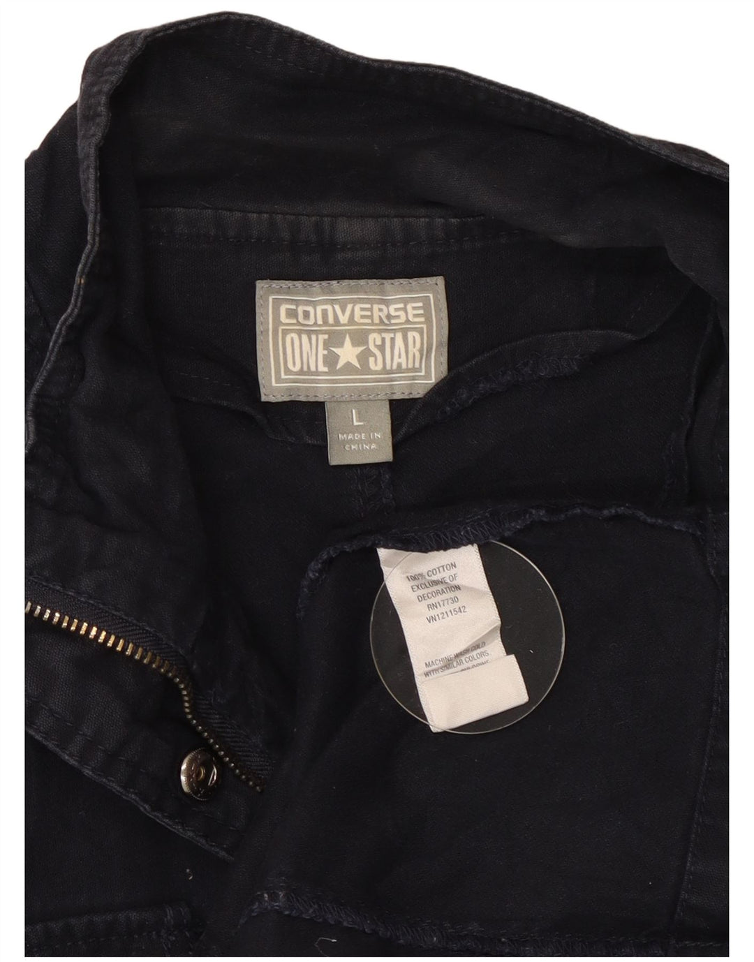Converse Womens Utility Jacket UK 16 Grande Algodão Azul Marinho