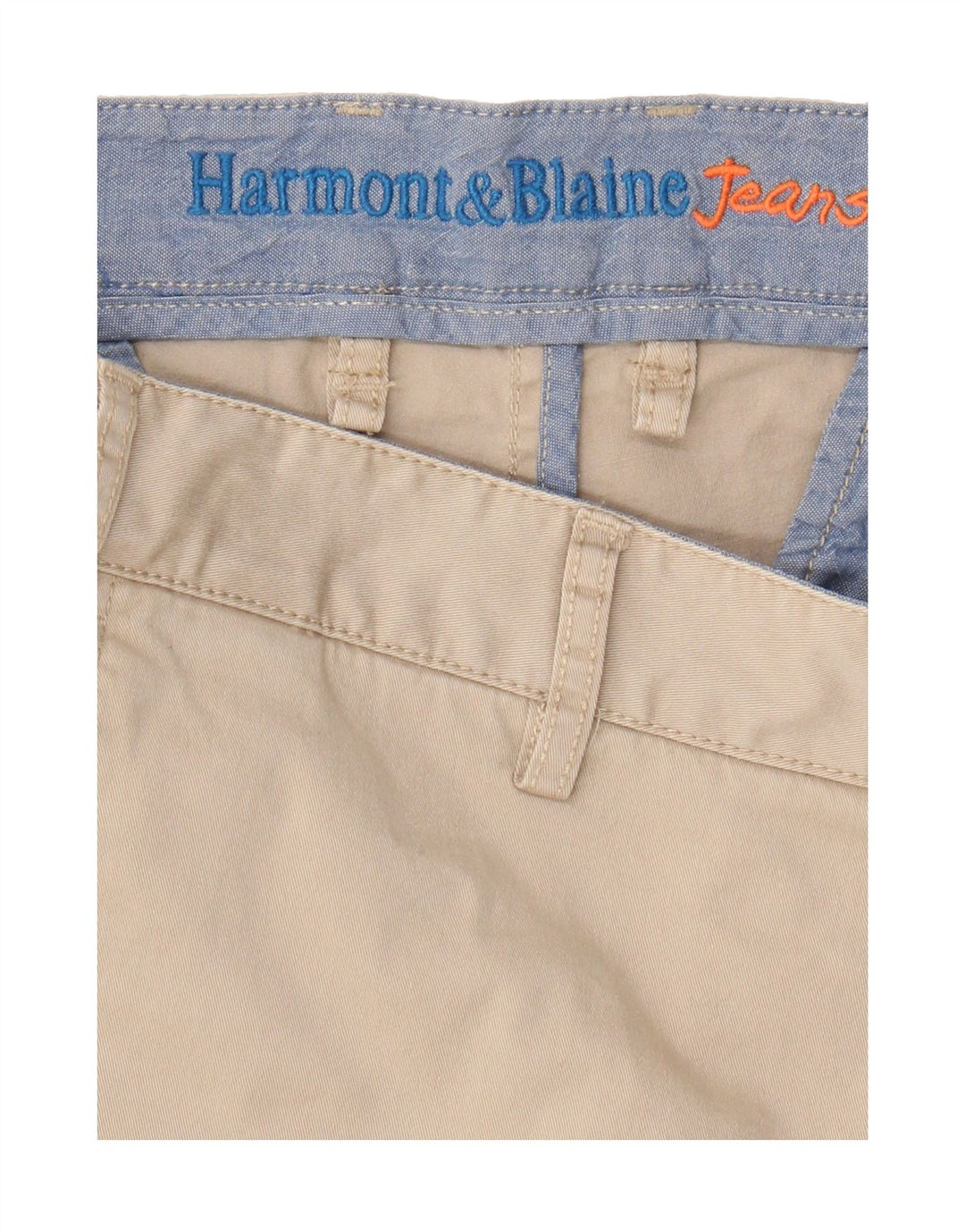 HARMONT & BLAINE Mens Straight Chino Trousers W34 L27 Beige Vintage Harmont & Blaine and Second-Hand Harmont & Blaine from Messina Hembry 