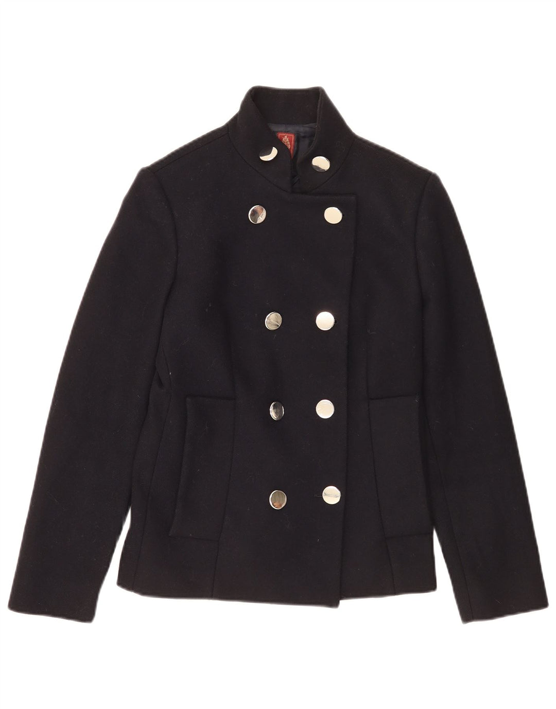 Dondup Womens Pea Coat IT 44 Lã Azul Marinho Médio