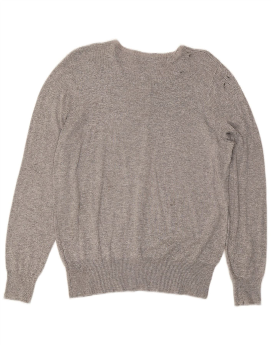 Suéter cardigã feminino Marks & Spencer Reino Unido 16 grande viscose manchada cinza