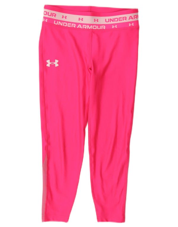 Leggings gráficas para meninas Under Armour 9-10 anos bloco colorido rosa médio