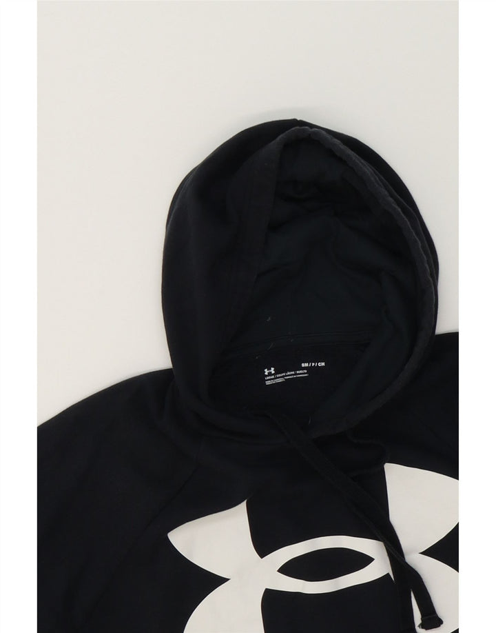 UNDER ARMOUR Mens Graphic Hoodie Jumper Small Black Cotton Vintage Under Armour and Second-Hand Under Armour from Messina Hembry 