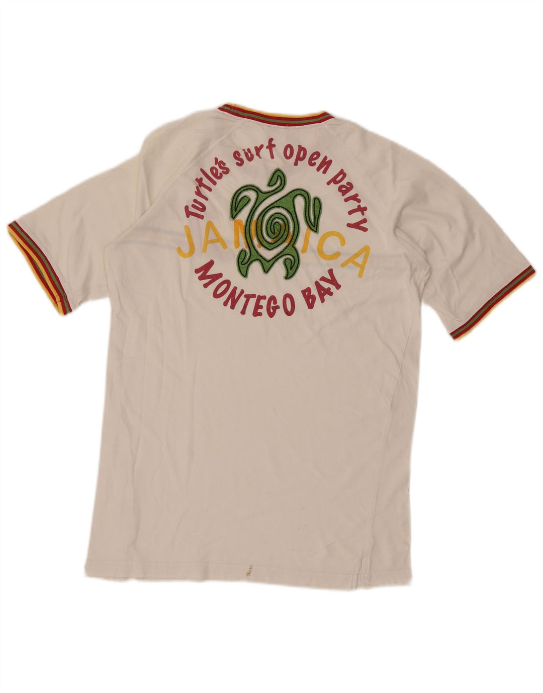 Camiseta Asics Masculina Montego Bay Graphic Top Médio Off White Listrado Algodão