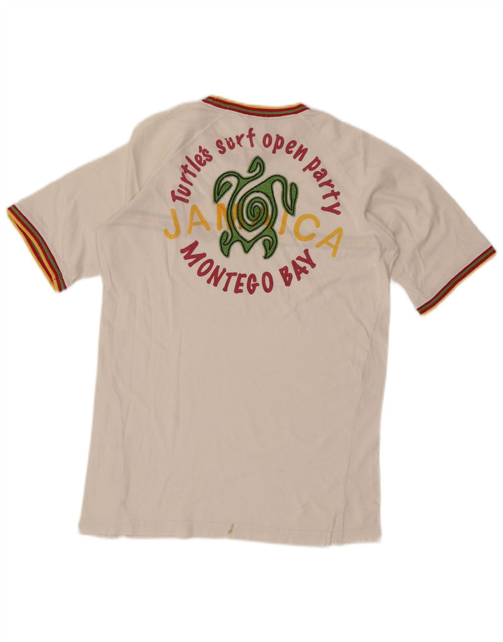 Camiseta Asics Masculina Montego Bay Graphic Top Médio Off White Listrado Algodão