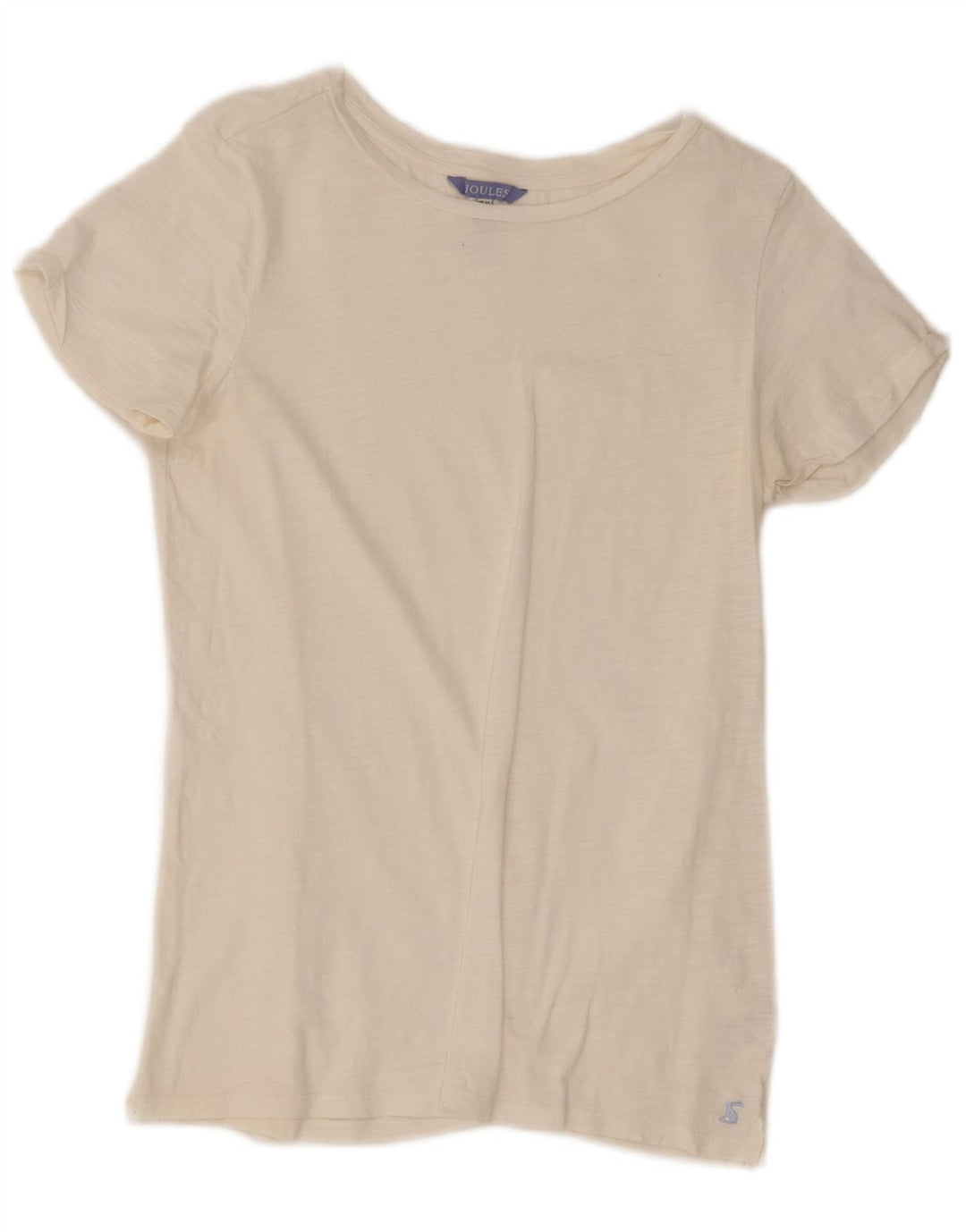 Camiseta feminina Joules UK 12 algodão branco médio