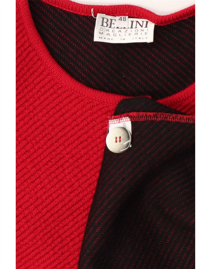 Suéter cardigã feminino Bellini IT 48 XL lã vermelha