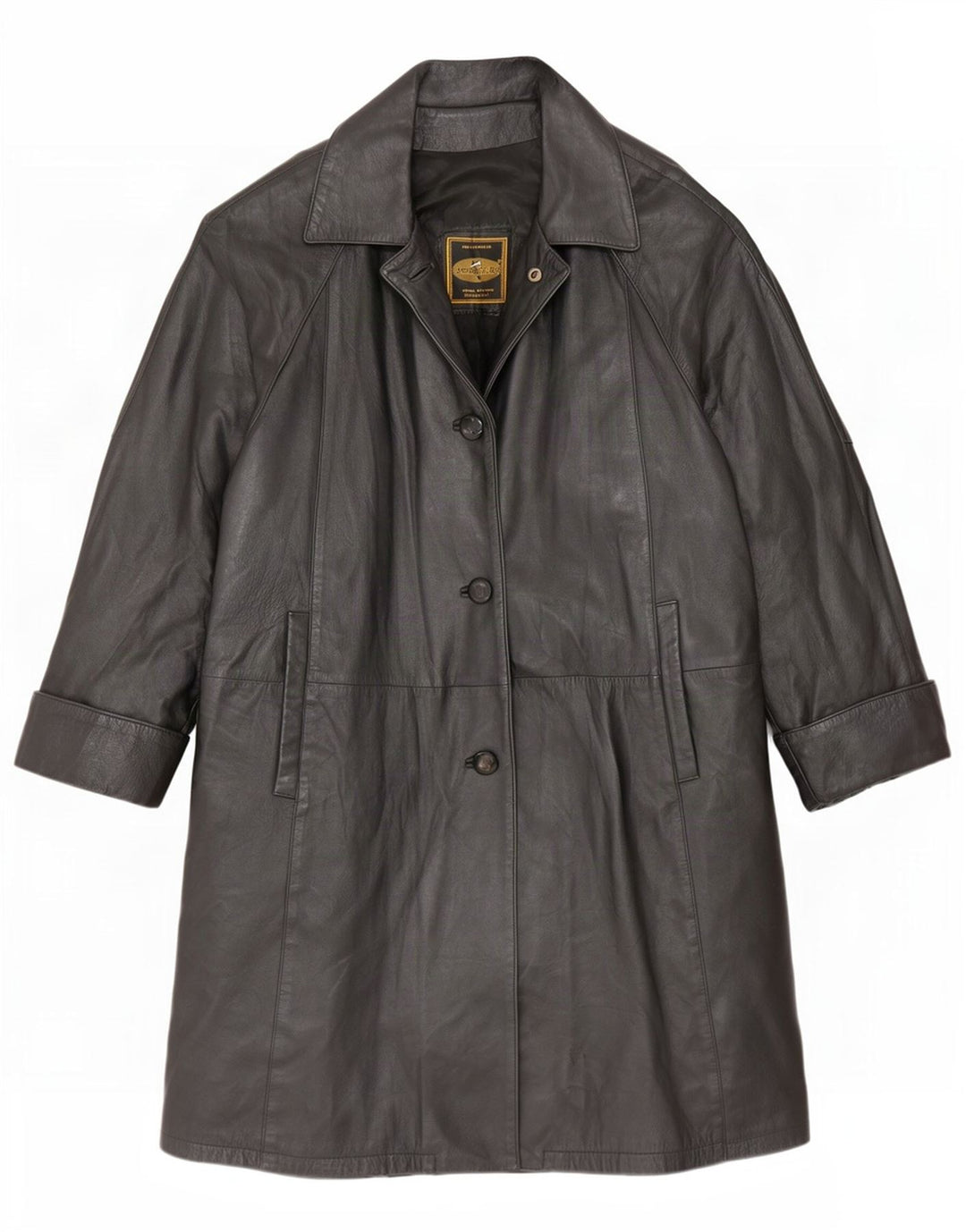 Casaco de couro feminino Douglas UK 16 grande preto