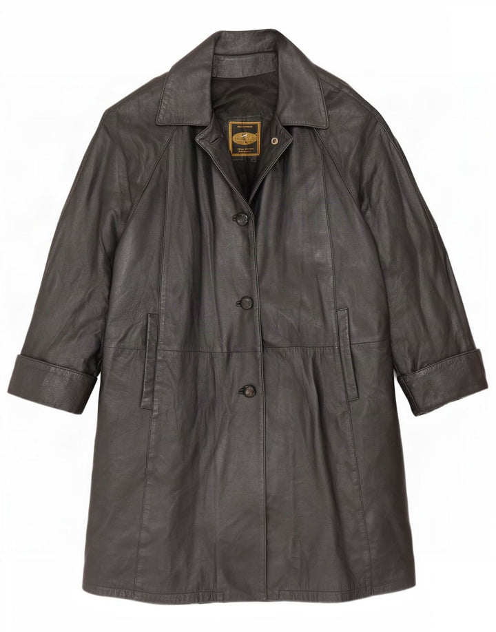 Casaco de couro feminino Douglas UK 16 grande preto