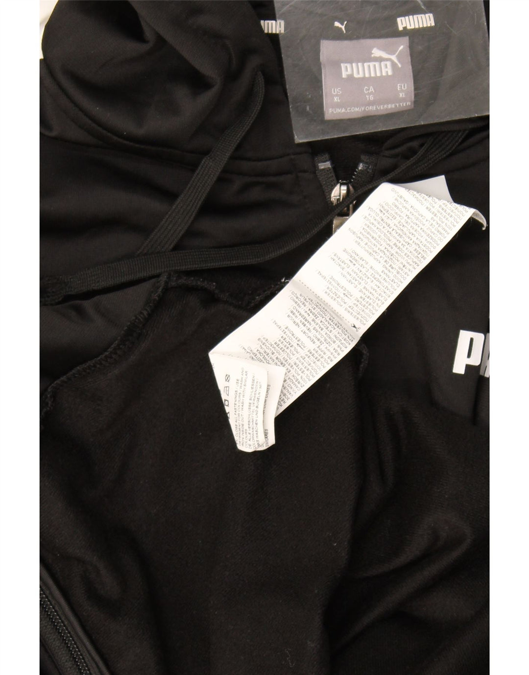 Suéter masculino Puma com capuz e zíper XL preto colorblock poliéster