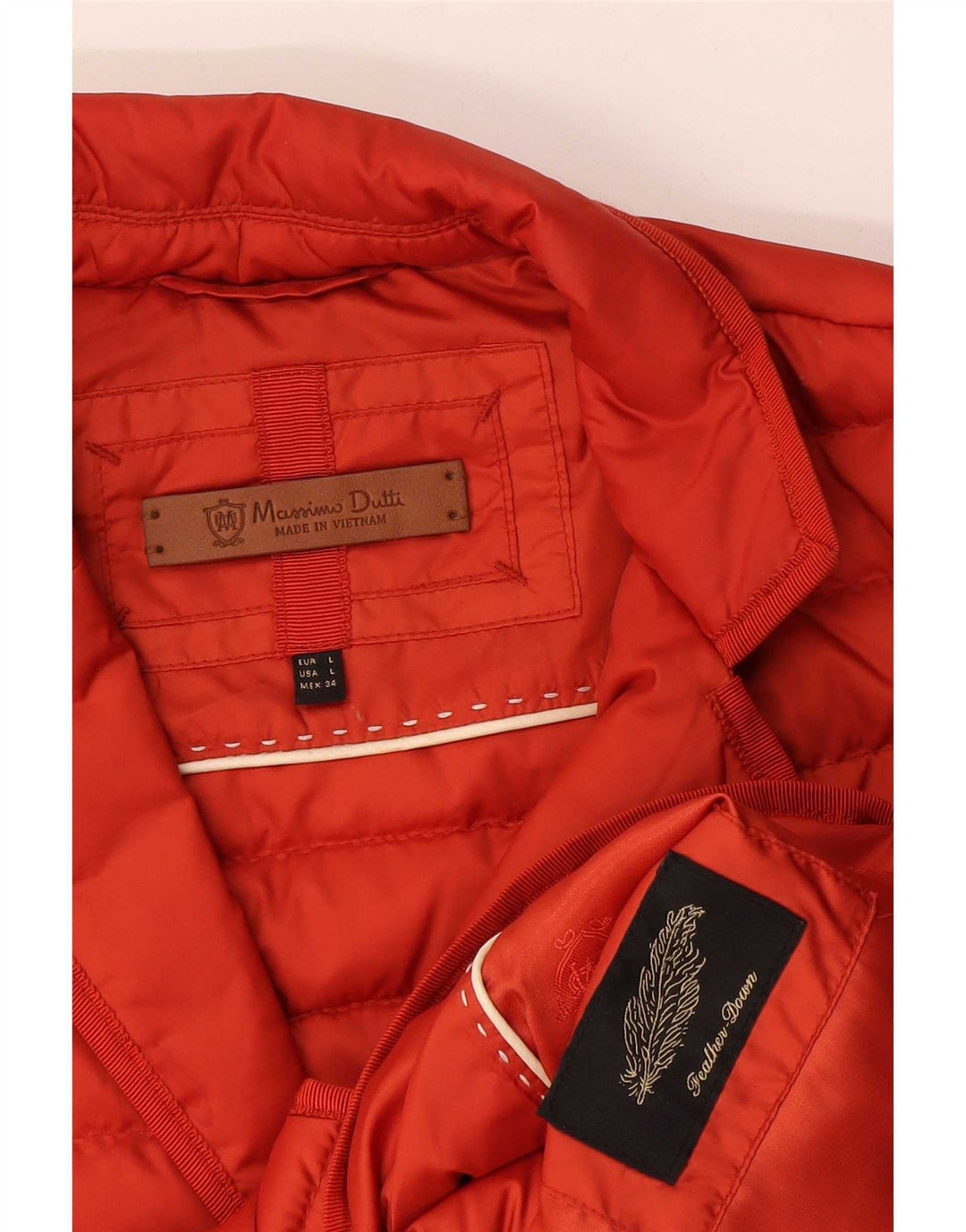 Jaqueta acolchoada feminina Massimo Dutti UK 16 grande laranja