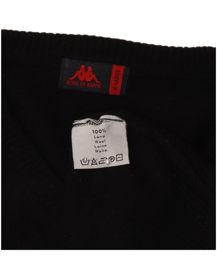 Suéter masculino Kappa com decote em V XL lã preta