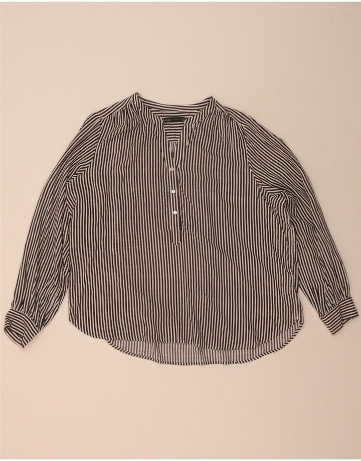 Blusa feminina oversized MARKS & SPENCER Reino Unido 20 2XL listrada cinza