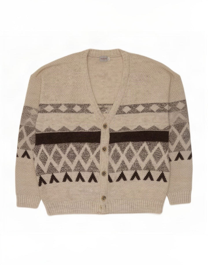 Suéter Cardigan Masculino Conbipel XL Bege Geométrico