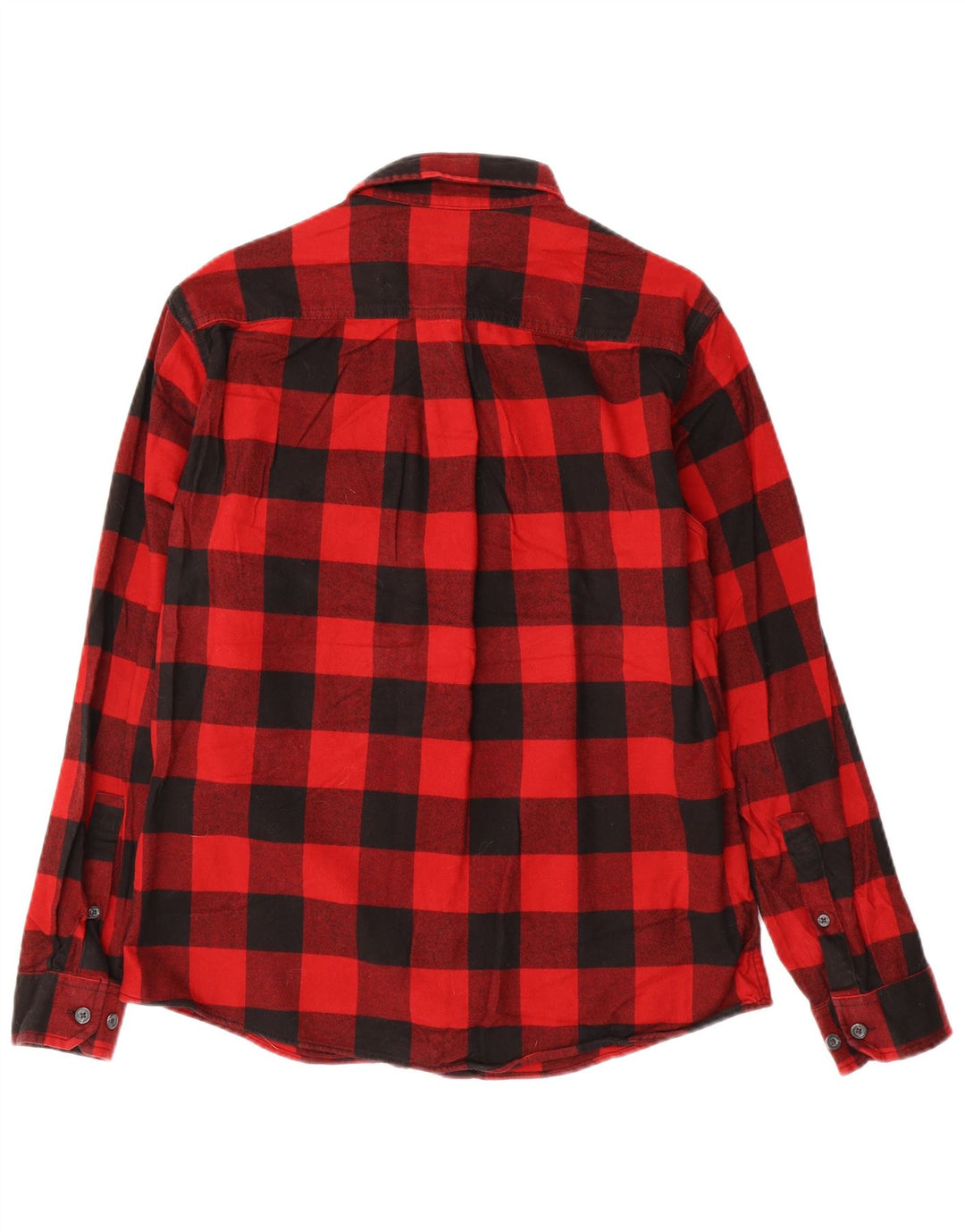 Camisa masculina de flanela de ajuste clássico Eddie Bauer, algodão xadrez vermelho médio