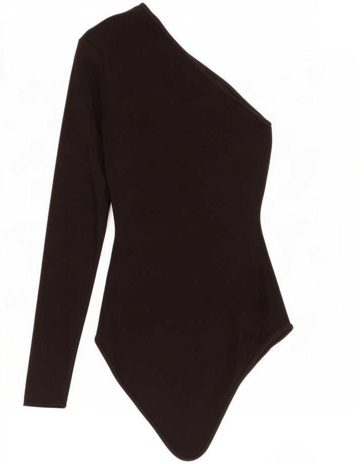 Macacão feminino de um ombro Zara UK 12 viscose preta média