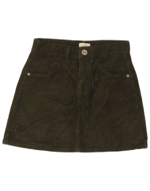 Mini saia de veludo Carrera feminino IT 38 XS W26 algodão verde