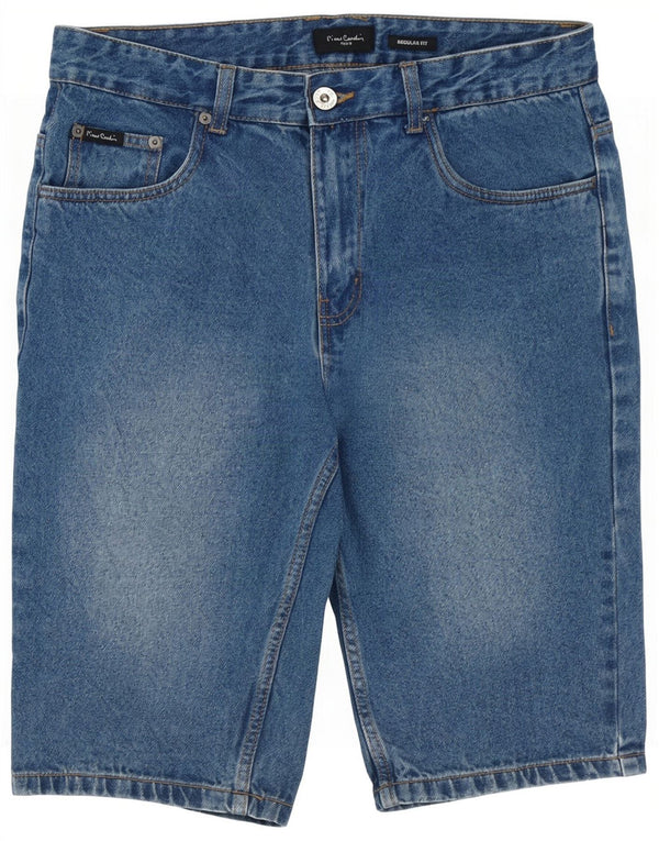 Pierre Cardin Mens Regular Fit Denim Shorts Médio W32 Azul Algodão