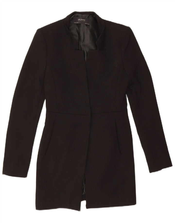 Jaqueta Zara Longline Blazer Feminina Reino Unido 6 XS Preto Poliéster