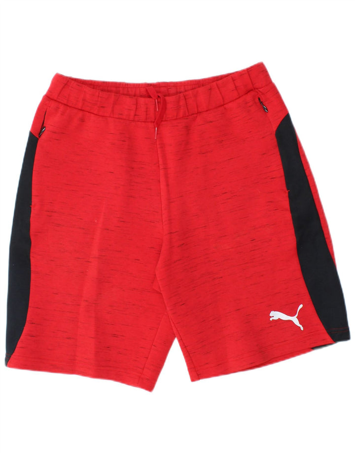 Shorts esportivos masculinos Puma médio vermelho colorblock