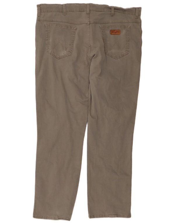 Wrangler Mens Texas Stretch Calça Casual Reta W42 L32 Algodão Cinza