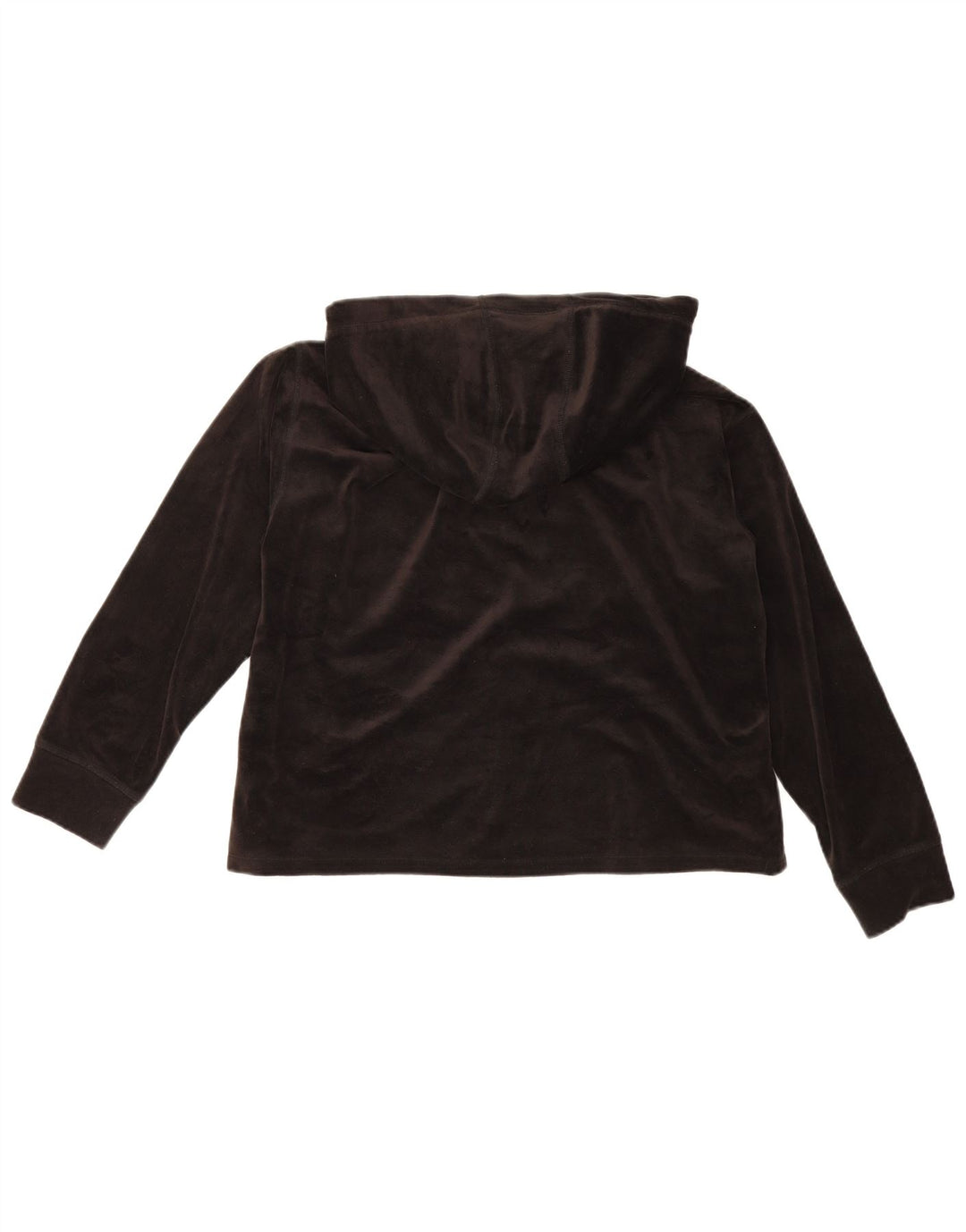 Dkny Top feminino de veludo com capuz grande e manga comprida Reino Unido 12 médio preto