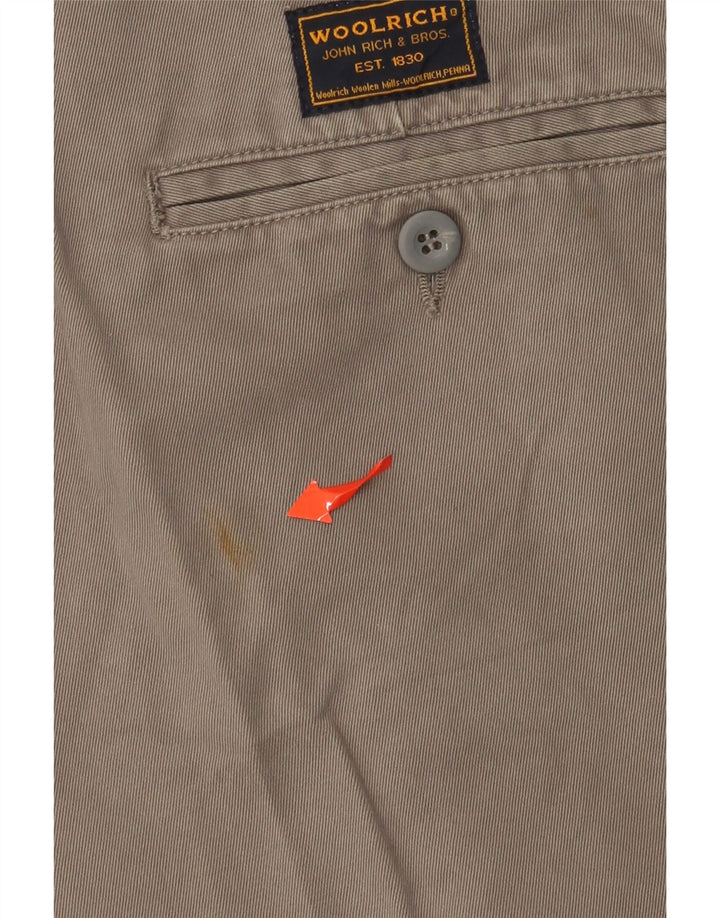 WOOLRICH Masculino Chino Shorts W30 Algodão Cáqui Médio