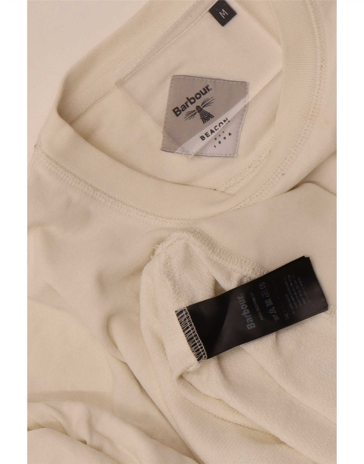 Barbour moletom gráfico masculino jumper médio algodão branco