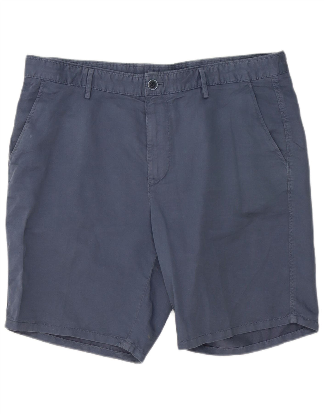 MASSIMO DUTTI Mens Chino Shorts EU 42 Grande W32 Azul Marinho Algodão