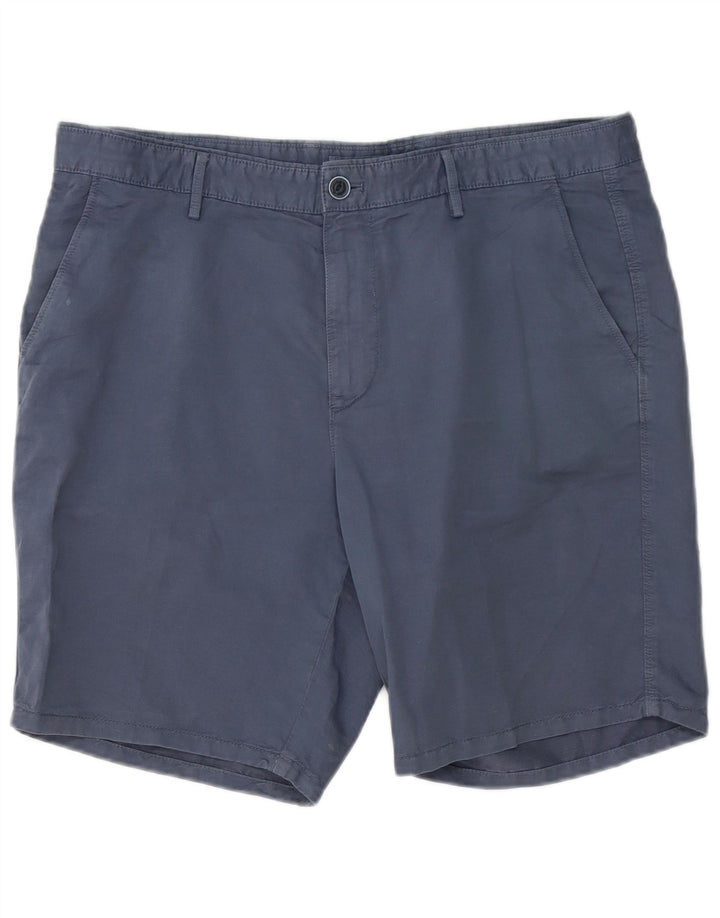 MASSIMO DUTTI Mens Chino Shorts EU 42 Grande W32 Azul Marinho Algodão