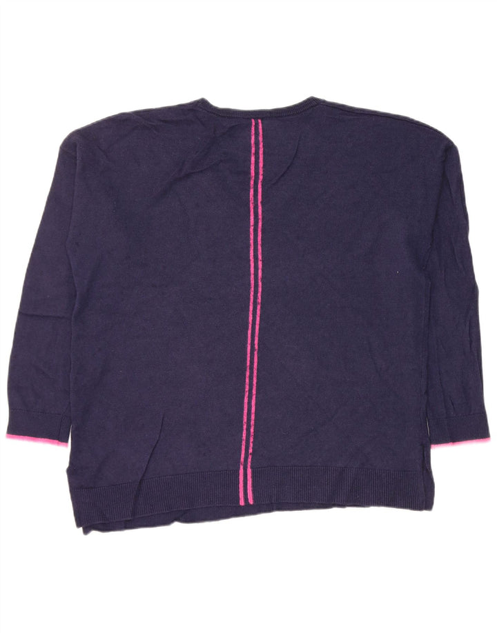 Suéter feminino Joules com decote em V Reino Unido 14 médio azul marinho viscose