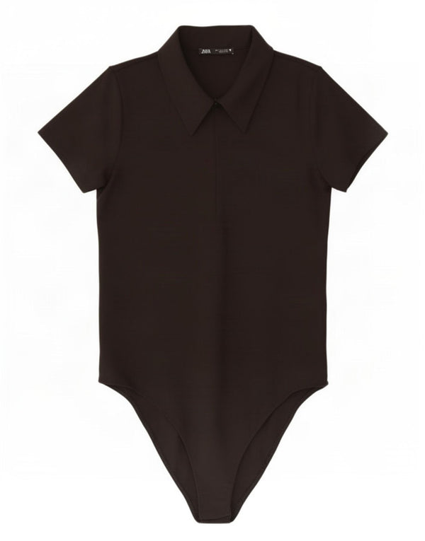 Macacão feminino Zara UK 14 grande poliéster preto