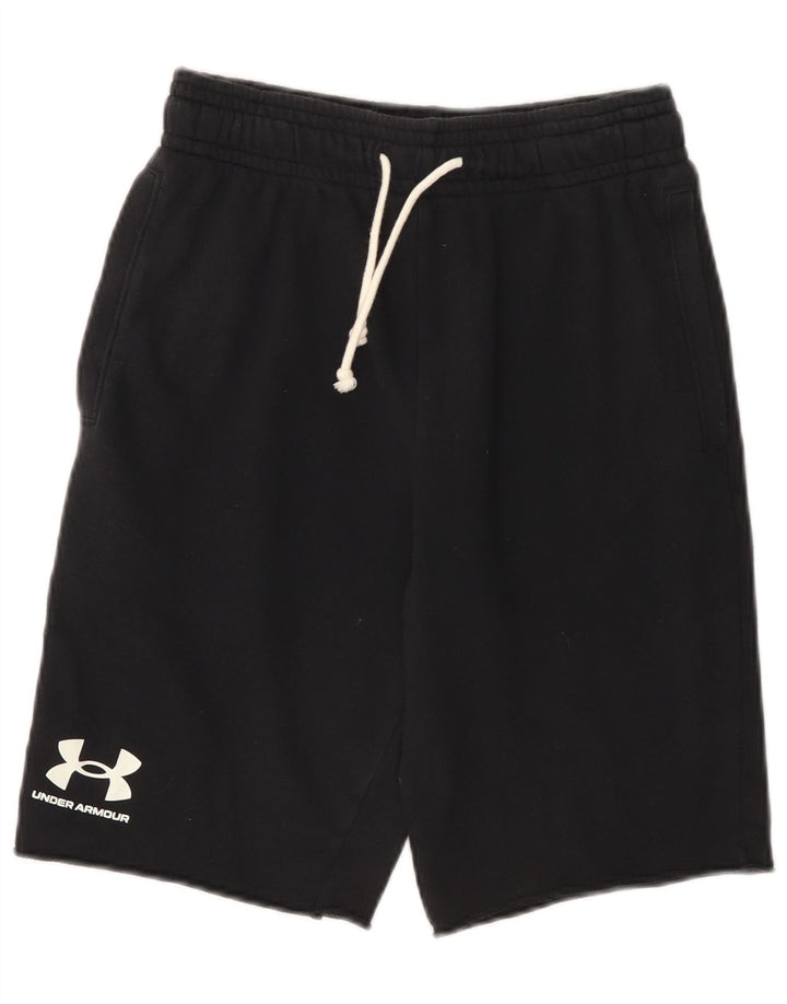 Shorts esportivos gráficos masculinos Under Armour pequenos pretos