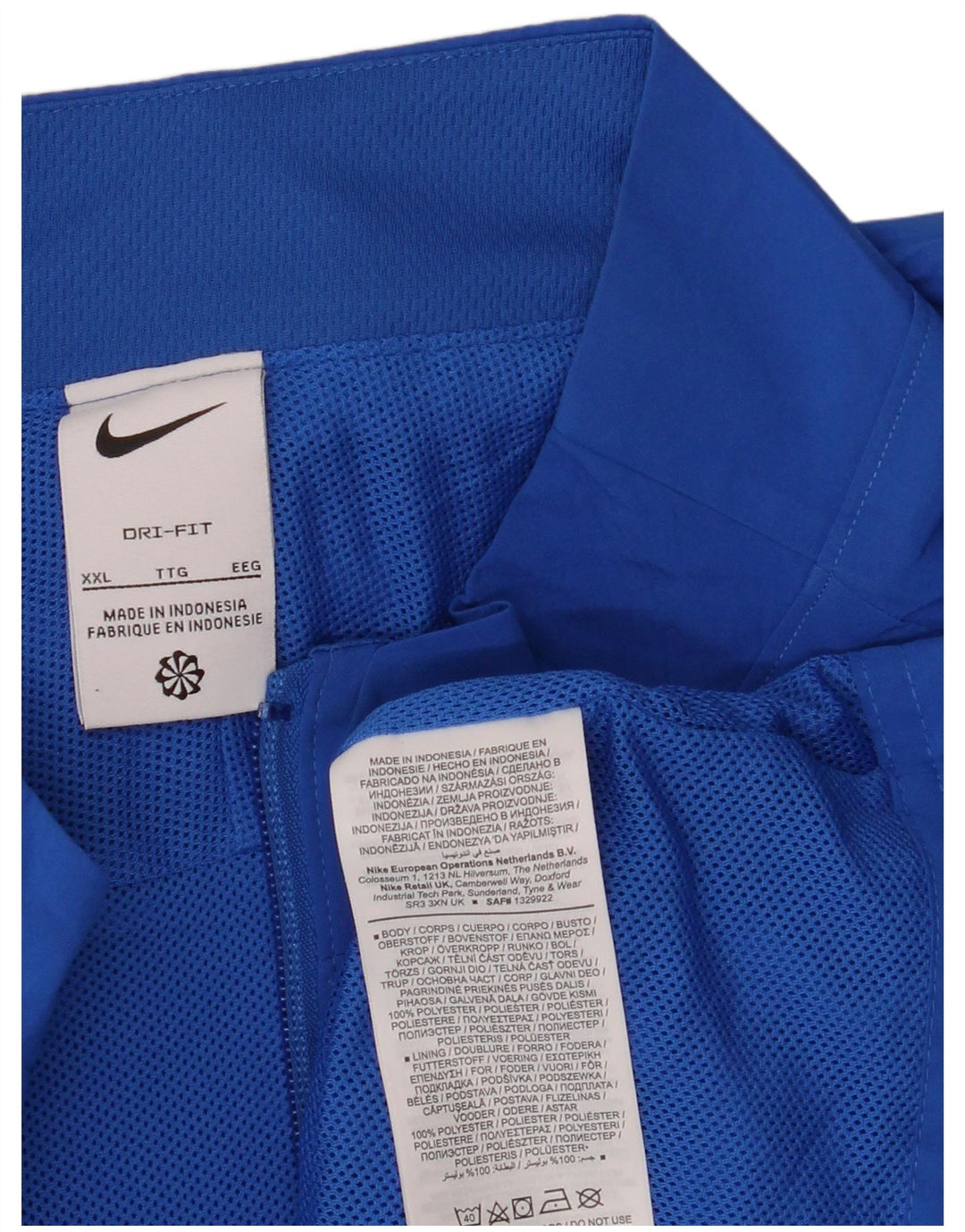 Nike Mens Graphic Tracksuit Top Jacket 2XL poliéster listrado azul