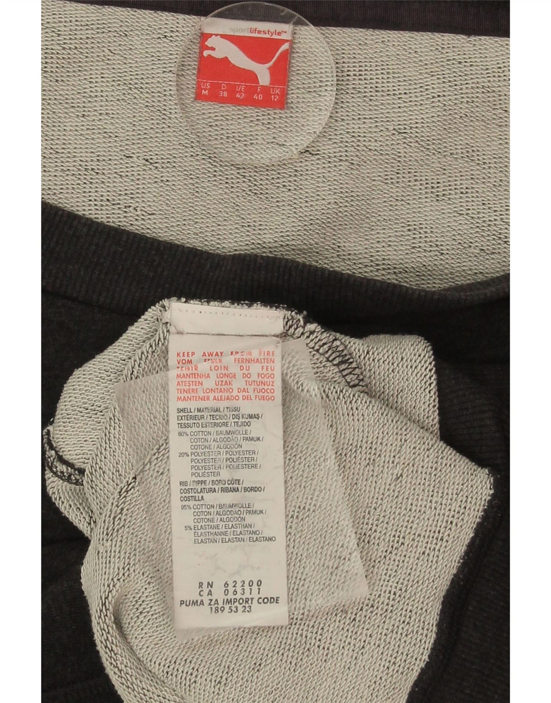 PUMA Womens Sweatshirt Jumper UK 12 Medium  Grey Cotton Vintage Puma and Second-Hand Puma from Messina Hembry 