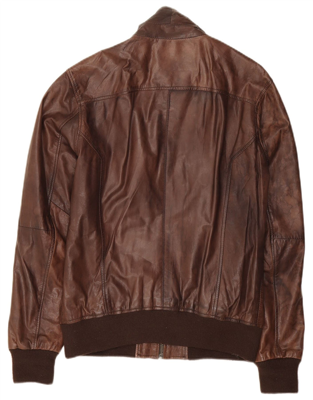 Jaqueta de couro masculina Bomboogie Reino Unido 34 XS couro marrom