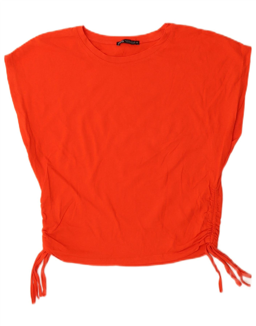 Camiseta feminina Zara Top UK 10 pequena laranja