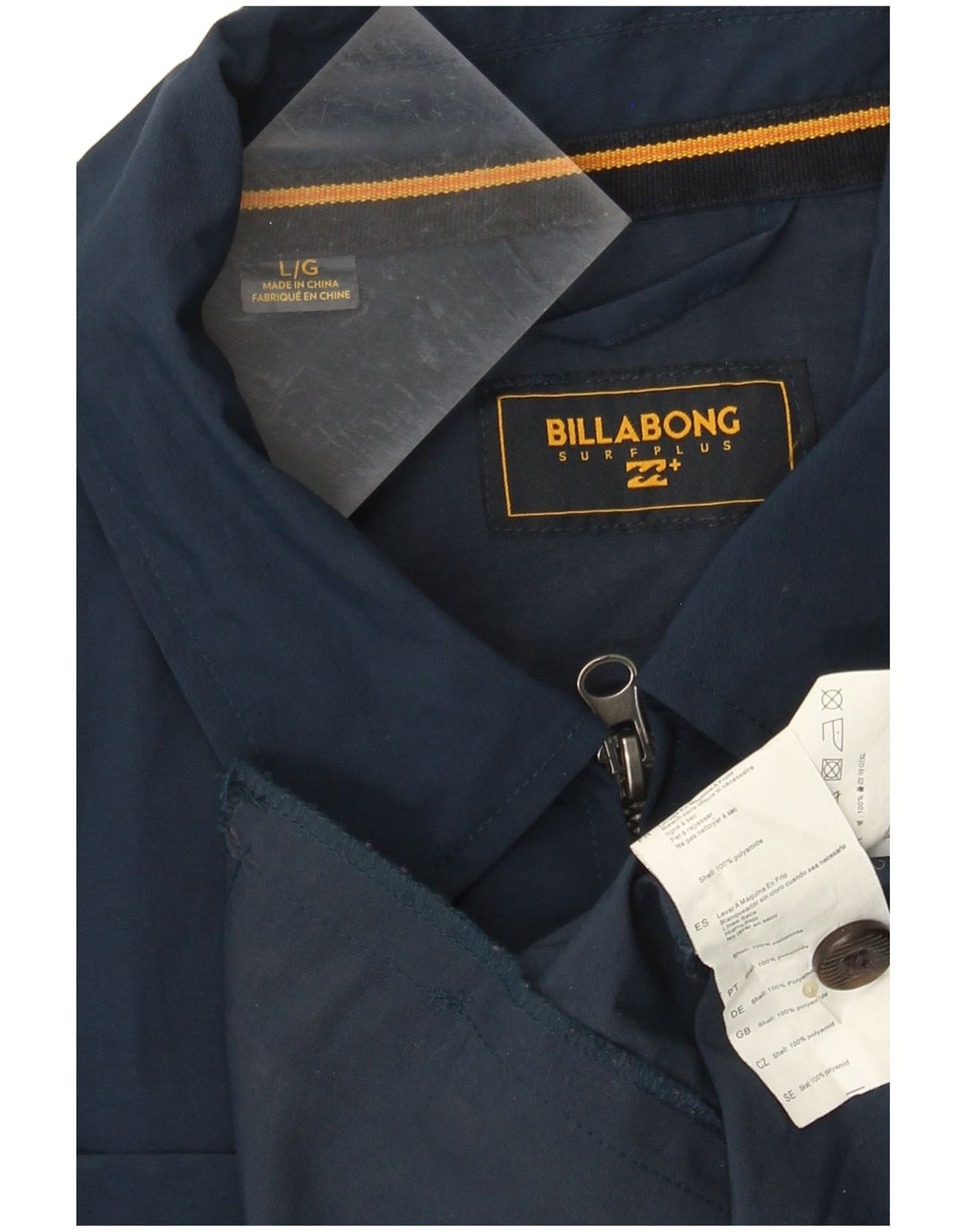 Jaqueta utilitária masculina BILLABONG UK 40 grande poliamida listrada azul marinho