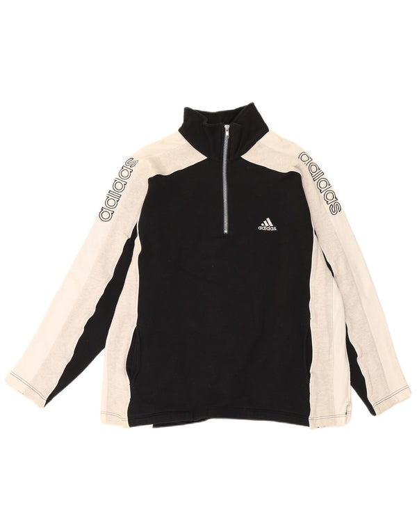 Adidas Mens Graphic Sweatshirt Jumper UK 36/38 Pequeno Preto Colorblock