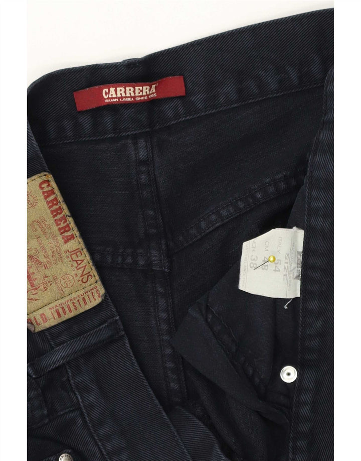 Carrera Mens Straight Jeans W38 L30 Azul Marinho Algodão
