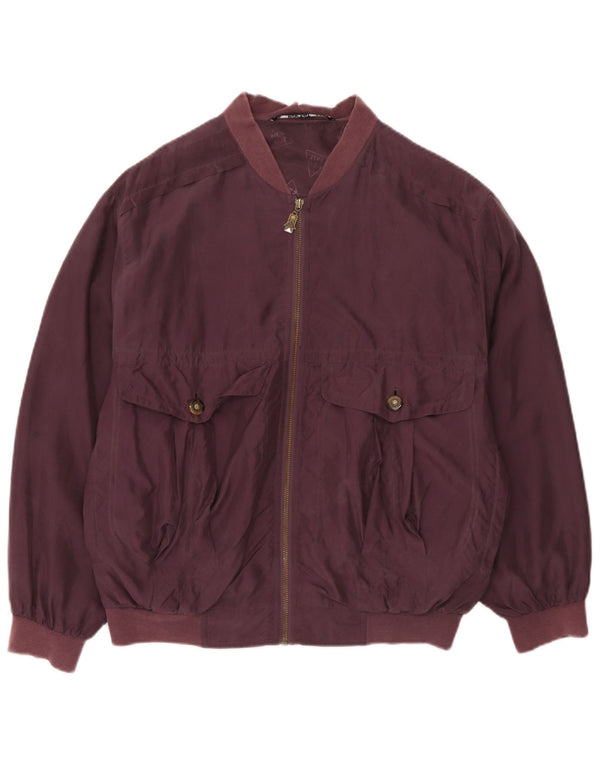 C&A Jaqueta bomber masculina nova rápida UE 44 2XL Seda Borgonha