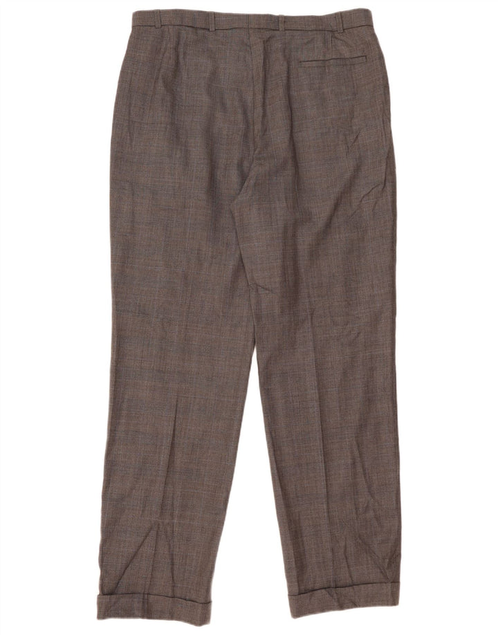 Calça masculina Marks & Spencer com pegged suit W38 L33 cinza xadrez nova lã
