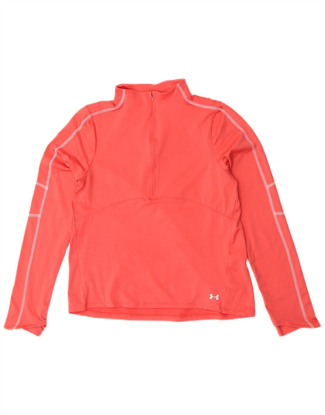 Under Armour Feminino Zip Neck Pullover Treino Top UK 12 Médio Rosa