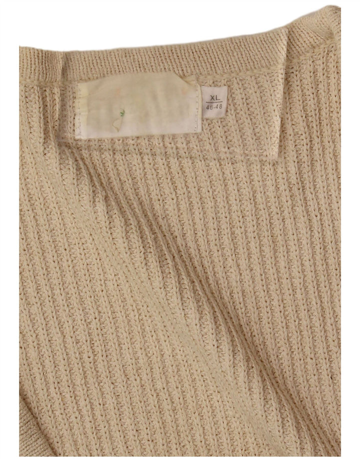 Suéter cardigã feminino VINTAGE oversized EU 46/48 XL off white