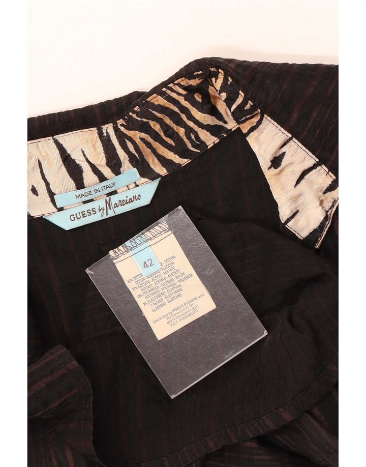 Camisa feminina Guess By Marciano IT 42 listrada marrom médio