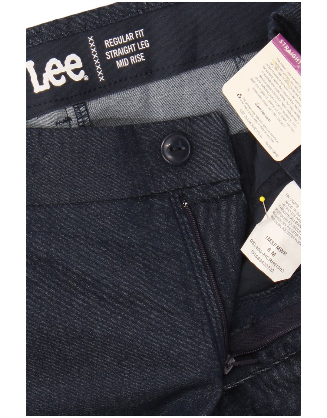 Calça chino feminina LEE cintura média US 6 médio W28 L30 azul marinho
