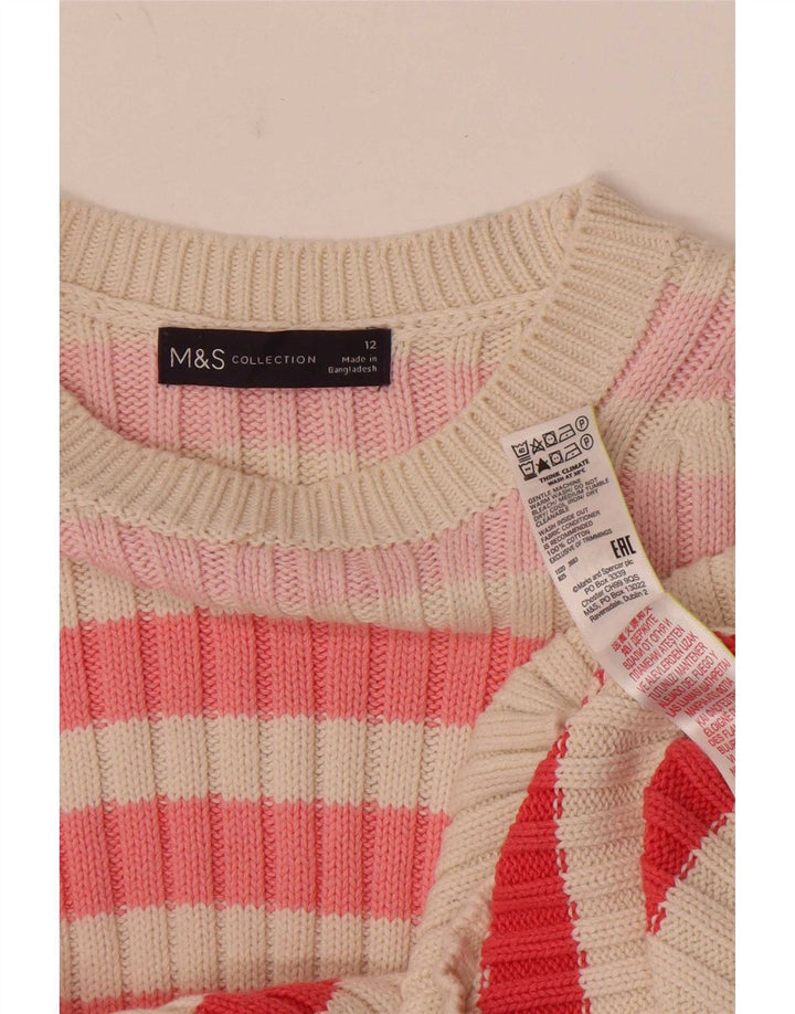 Suéter feminino Marks & Spencer com gola canoa Reino Unido 12 médio multicolorido