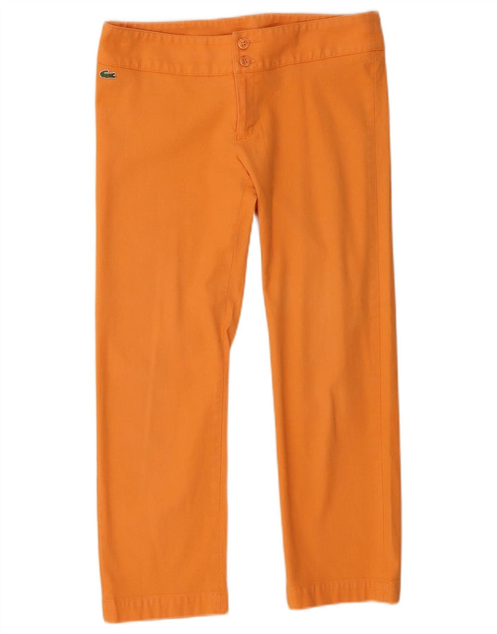 Calça capri feminina Lacoste tamanho 38 médio W30 L23 algodão laranja