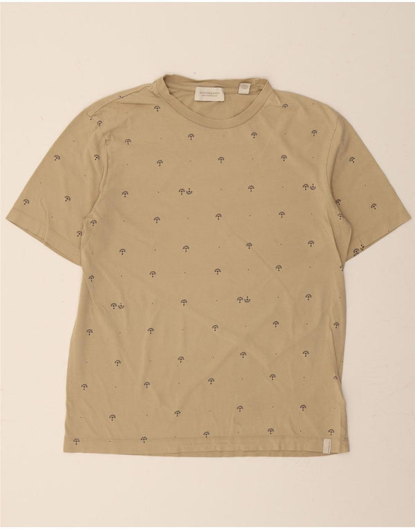 SCOTCH & SODA Camiseta masculina gráfica grande algodão bege